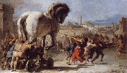 TIEPOLO, Giovanni Domenico The Building of the Trojan Horse The Procession of the Trojan Horse into Troy Germany oil painting artist